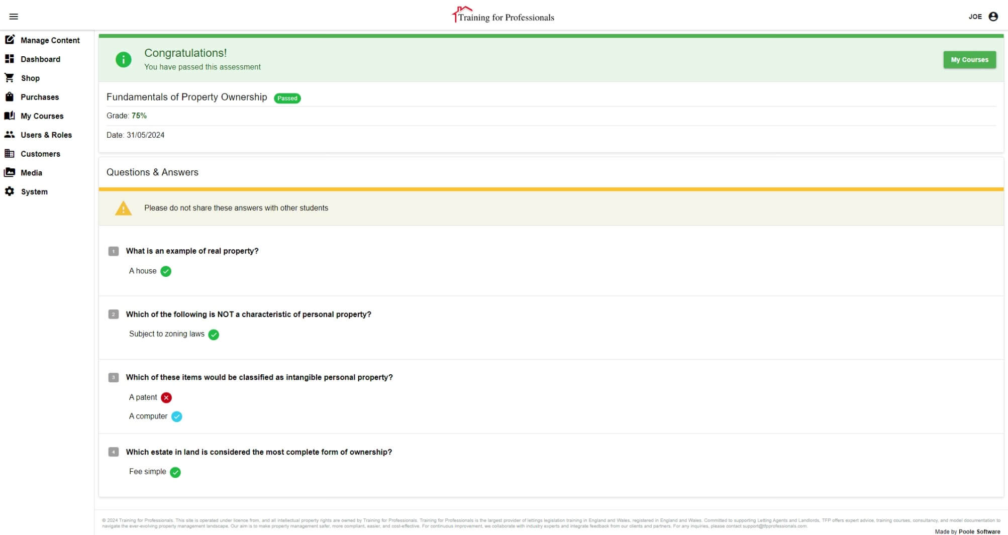 Online learning platform assessment exam image
